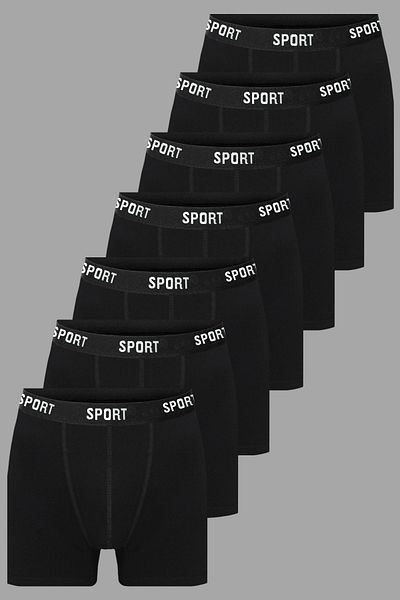 DeeAn Ανδρικά SPORT 7 Πακέτα Μαύρο Βαμβακερό Lycra Boxer