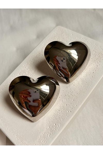 Rossetto Atelier Silver Big Heart Earrings