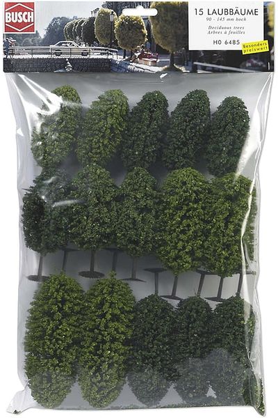 Busch 1:87 Ho Busch Deciduous Model Tree set (15 Pieces)