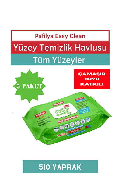Pafilya Çamaşır Sulu Easy Clean Yüzey Temizlik Havlusu 5x102 (510 Yaprak)