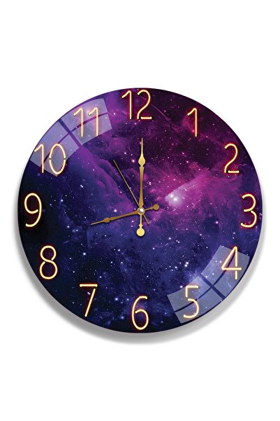 EMYA HOME ساعة زجاجية بنمط رخامي - 40 سم