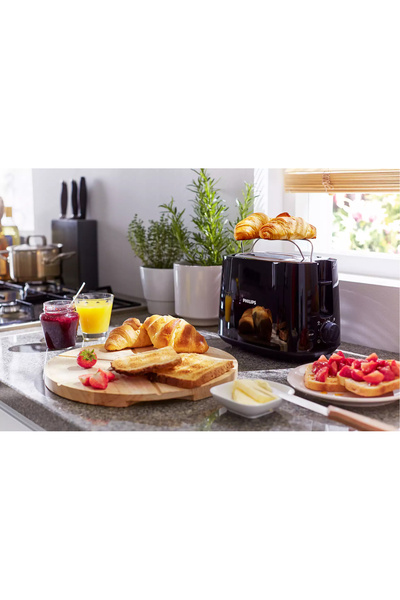 Philips Daily Collection Ekmek Kızartma Makinesi - 2 dilim, geniş yuva, Siyah