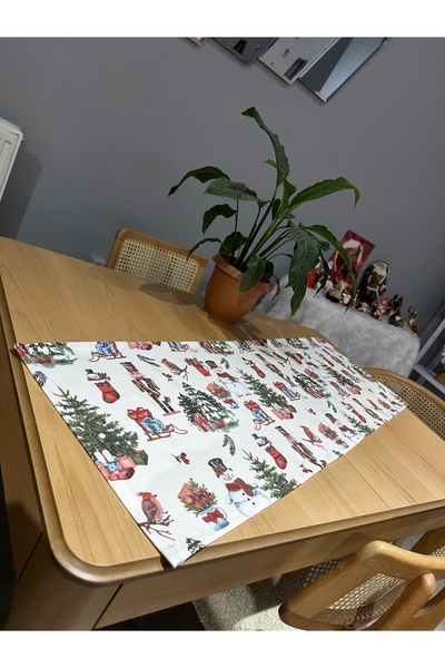 DÜŞLER EV TEKSTİLİ Runner cu model alb de Anul Nou