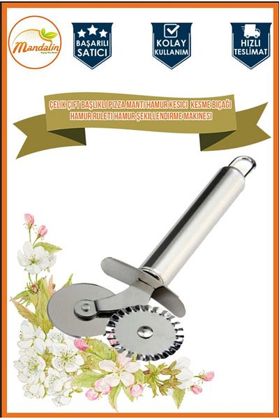 mandalin reklam Double Head Pizza Ravioli Dough Cutter Cutting Knife Dough Roller Dough Forming Machine
