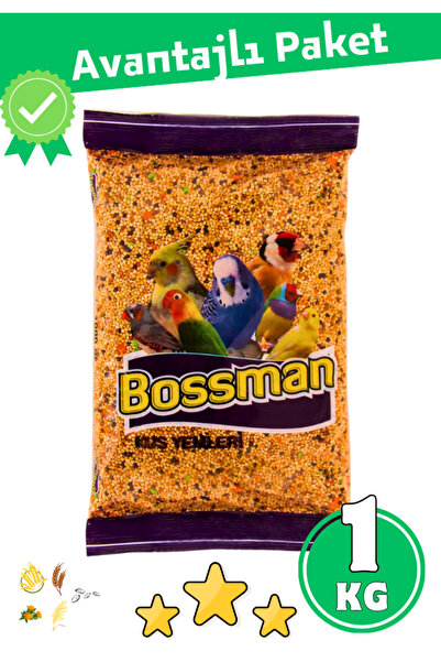 bossman Süper Lüx Karışık Kaliteli Vitaminli En Iyi Muhabbet Kuşu Yemi 1 Kg