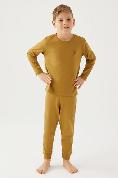 U.S. Polo Assn. Boy's Green Long Sleeve Pajama Set