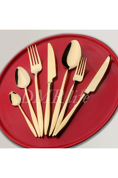 Demir Çeyiz iron dowry dmr life ruby Titanium GOLD 89 Pieces 12 Person Fork Spoon Knife Set