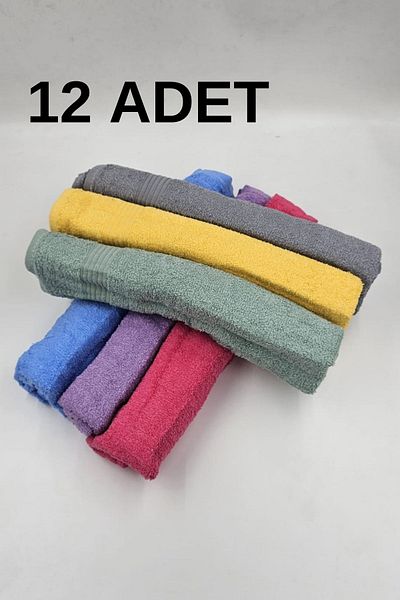 BEYAZTOPTAN 12 PACK 42*80 QUALITY 100% COTTON COLORED HAND FACE TOWELS