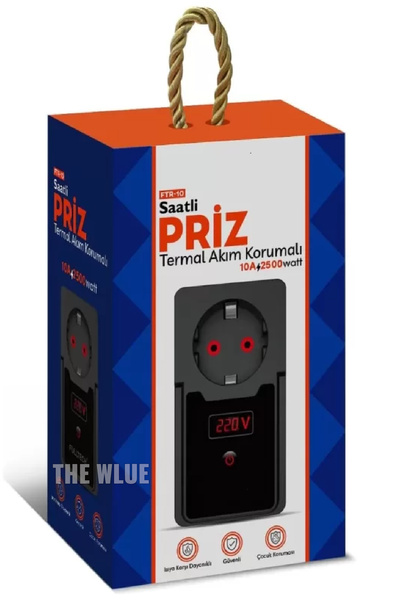 The Wlue Zaman Ayarlı Tekli Tekli Duvar Priz Akım Korumalı 10A 2500 Watt