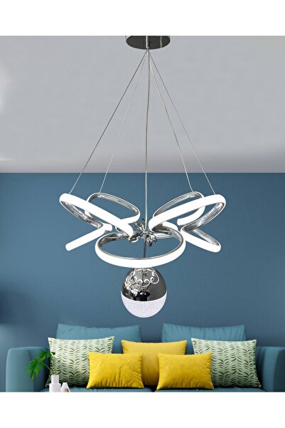 DEKORLİVE 3 Renk Kumandalı Kelebek Taşlı Ledli Avize Taç