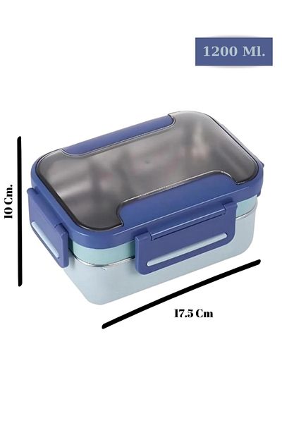 Vagonlife Food Container Two Layers Stainless Steel Easy to Lock Expiry Bowl – 1200 ml
