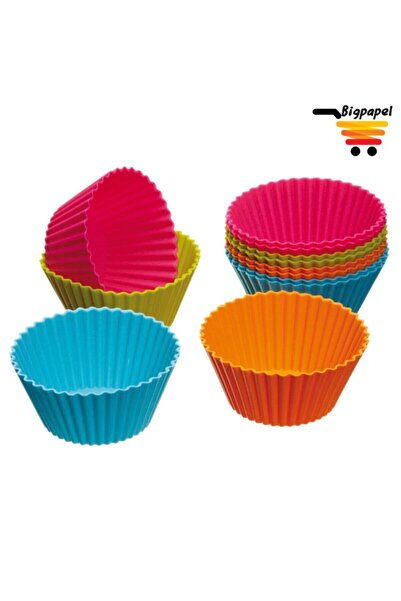 M Mimoza Park 24 Parça Lüx Muffin Kek Kalıbı Seti Tekrar Kullanımlık