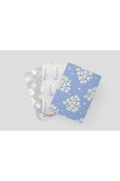 heybem 3 Pieces Notebook Sets -A5 - Plain, Striped, Dotted - Cardboard Cover