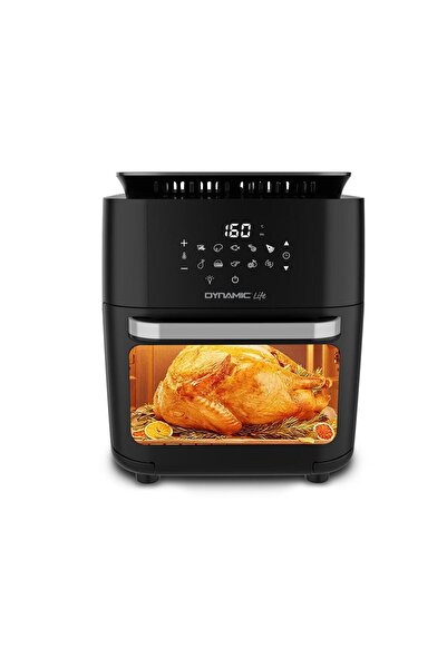 Dynamic Life Turner 12L. Tepsili, Tavuk Çevirme Ve Şiş Kebap Özellikli Airfryer Siyah