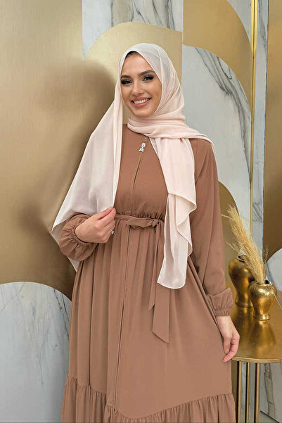 Bym Fashion Φόρεμα βολάν BYM1 Mink