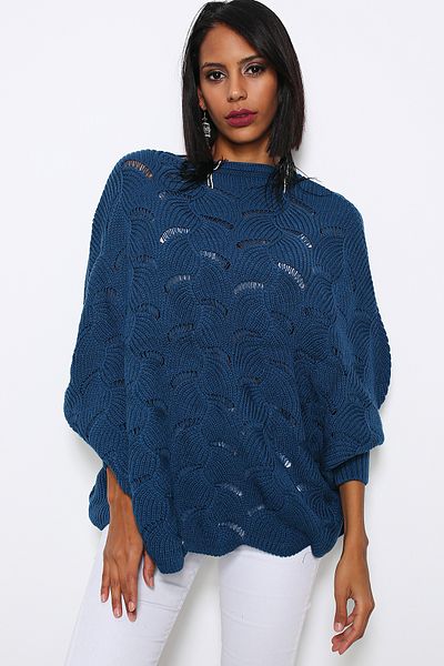 AVORWE Pulover Poncho din tricot Jacquard