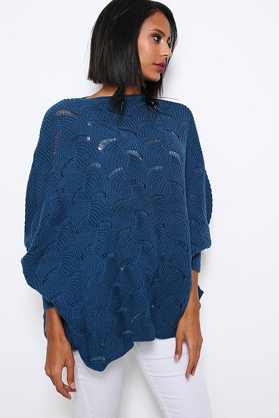AVORWE Pulover Poncho din tricot Jacquard