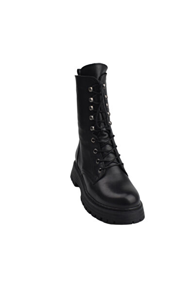 Impero Midi Boy Siyah Hakiki Deri Bot