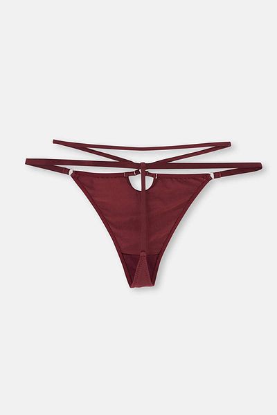 Dagi Burgundy Lace Micro Thong Panties