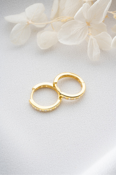 Silvano Jewelry 925 Ayar Gümüş Zirkon Taşlı Halka Küpe