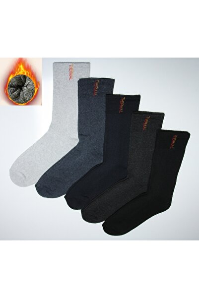 UZARLAR ÇORAP 5 Çift Erkek Tam Havlu/Thermal Kışlık Çorap