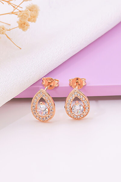 Miavi Silver 925 Ayar Gümüş Rose Damla Küpe