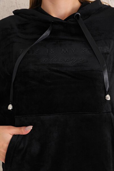 WestBound Γυναικείο Σετ Φόρμας Μαλακό Βελούδινο ΜΑΥΡΟ Χρώμα