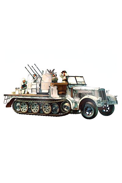 TAMIYA 1/35 German Sd.Kfz7/1 Plastic Anti-Aircraft Model Kit, Disassembled Hobby Set