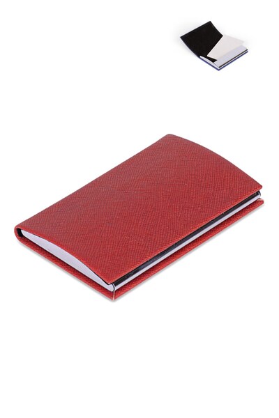 SEDEF SİLVER Yüksek Kaliteli Suni Deri, Kadife İç Kaplama Metal Mıknatıs Kapaklı Kartvizitlik Cüzdan Kartlık