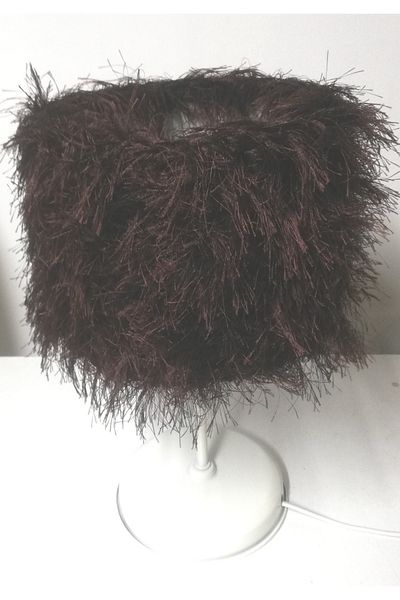 TEKAY AYDINLATMA Brown feather bedroom lampshade