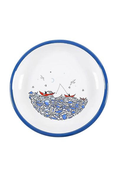 Anason İşleri Fish Table Enamel Plate 16 cm