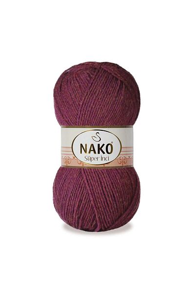 NAKO Πλεκτό νήμα χειρός Super Pearl 25% μαλλί 23860 Plum Melange