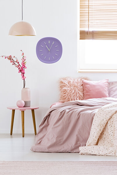 Apricity Dekoratif Renkli Kare Beton Duvar Saati 26 Cm - Leylak