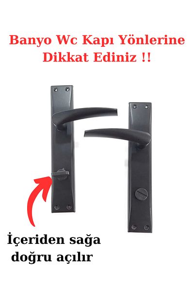 ARON (6 SET) NEW BRAWO MATTE BLACK DOOR HANDLE WITH MIRROR (2+1) LEATHER SET (4 ROOMS - 2 WC)