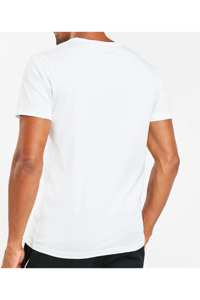 w house Ανδρικό μπλουζάκι με κοντό μανίκι λευκό 100% βαμβάκι Basic Crew Neck