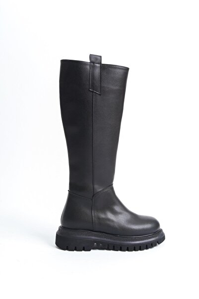 Modabuymus Tiamo Black Matte Zippered Daily Boots