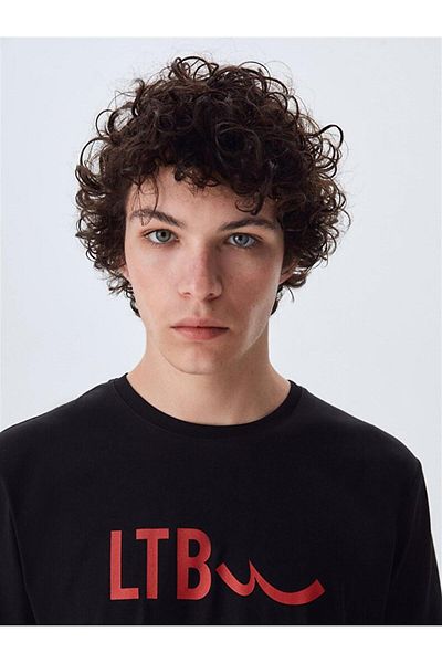 Ltb Men's Black T-shirt with Rosono Logo