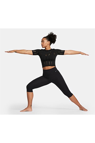Nike Yoga Dri-FIT ADV Luxe Kısa Kollu Kısa Siyah Kadın T-shirt DV9169-011