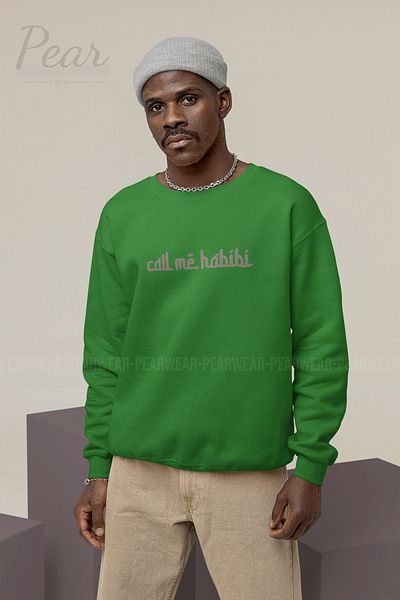 Pear Wear Ανδρικό φούτερ με στάμπα Call Me Habibi με 3 κλωστές