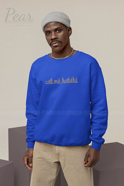 Pear Wear Ανδρικό φούτερ με στάμπα Call Me Habibi με 3 κλωστές