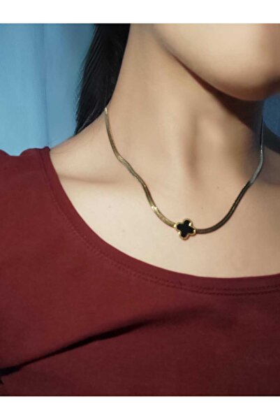 Generic Brand Yonca Detail Italian Crushed Chain Necklace