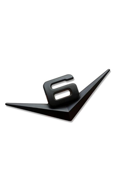 idealaksesuar V6 Luggage Lettering Emblem Logo 3D Metal Matte Black Color Arm...