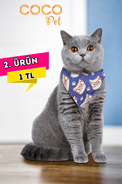 Cocopet Desenli Fular Bandana Kedi Tasması