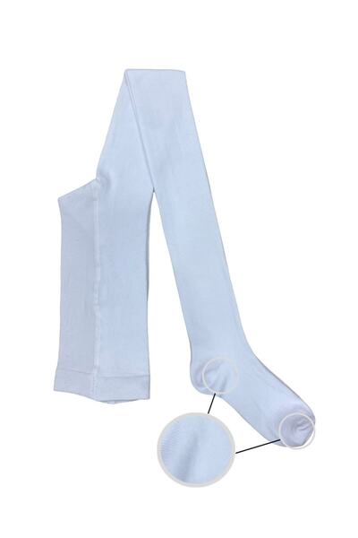 Belyy Socks 3 Pack Plain White Cotton Pantyhose