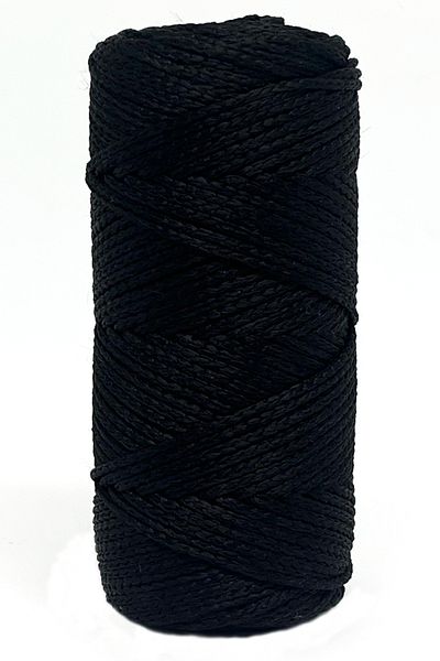 Bolanzoo Polyester Macrame Thread 2 Pieces 100gr Black 3mm Knitting Thread