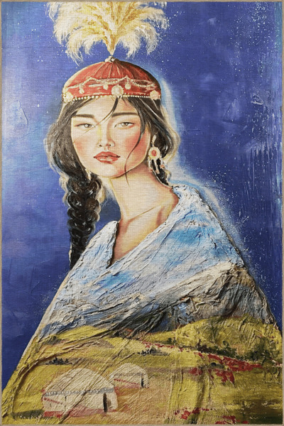 Rugs Modern Halı Blue Themed Abstract Woman Portrait Patterned Creative Moder...