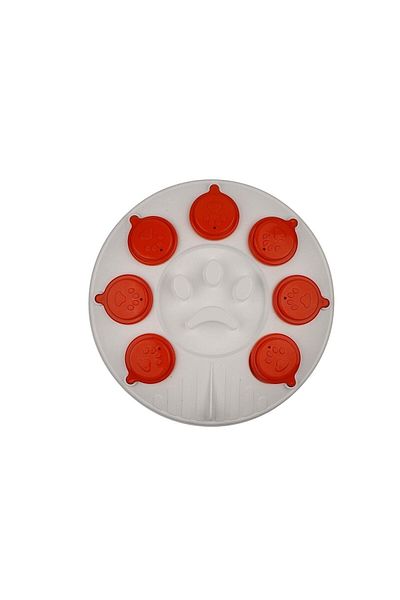 Glipet Cat Dog Puzzle and Slow Food Bowl White-orange