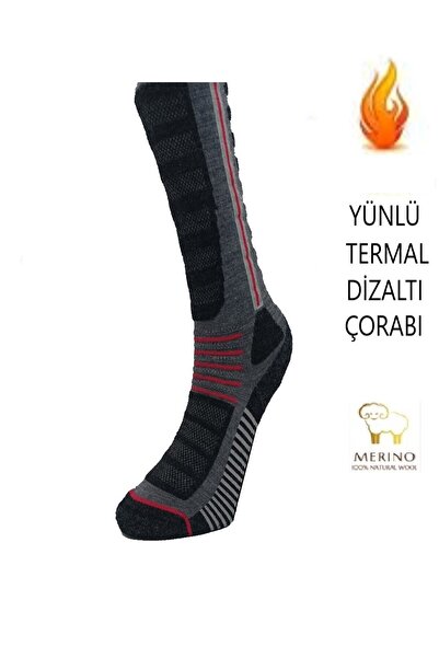 çs socks Unısex Fabrika Satış Kayak Ve Snowboard Çorabı Termal Yünlü Dizaltı (DİKİŞSİZ)