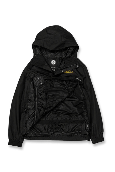 Volcom Siyah Erkek Kapüşon Yaka Desenli Kayak Montu