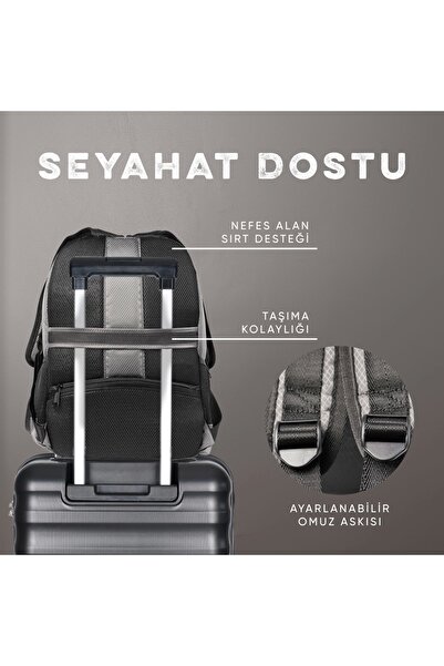 Vegmann حقيبة ظهر للكمبيوتر المحمول باللون الرمادي متوافقة مع Spectra مقاس 15.6 بوصة